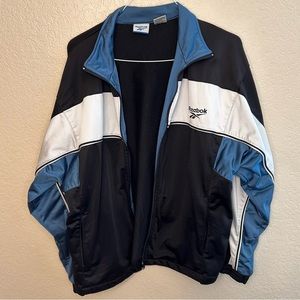 Reebok Blue/Black Zip Up Track Jacket sz L